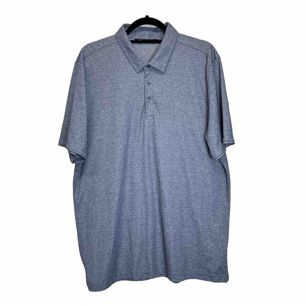 Travis Mathew Men's Size XL Gray Pima Cotton Blend Polo Shirt Casual Short Sleev